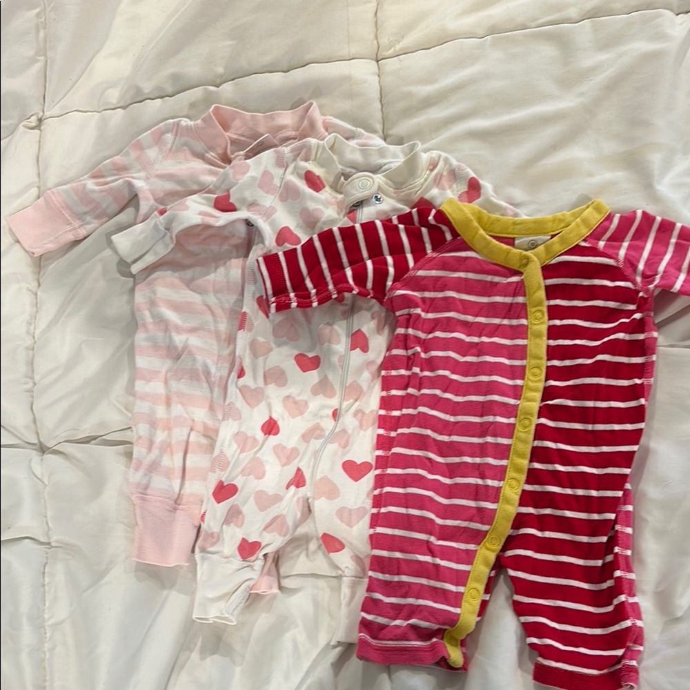 Hanna Andersson baby footless snap and zip sleeper lot of 3
